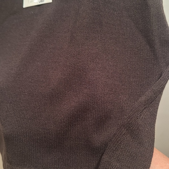 St. John Elegant Dark Brown Knit Tank Top Large - Picture 5 of 6